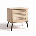 Wooden bedside table with three drawers and metal legs 40 x 40 x 50cm