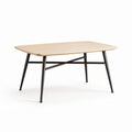 Wooden tabletop coffee table with metal legs 120 x 80 x 75cm natural finish