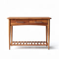Solid wood console table with two drawers and open shelf 120 x 40 x 75cm
