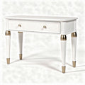 White wooden console table with gold accents and single drawer 60 x 40 x 75cm