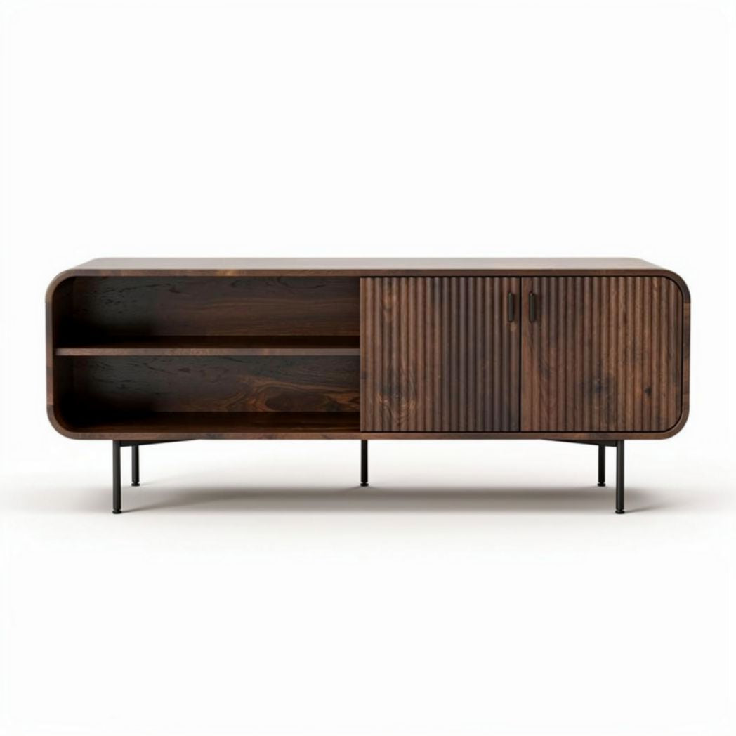 Wooden sideboard cabinet with storage shelves and doors 150 x 40 x 50cm