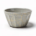 Ceramic serving bowl with gold crackle finish 20 x 20 x 10cm