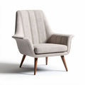 Fabric accent chair with wooden legs in light gray 75 x 80 x 90cm