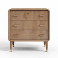 Wooden nightstand with three drawers and golden handles 60 x 45 x 50cm